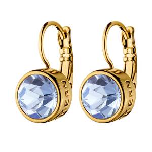 Louise Gold French Hook Earrings - Light Sapphire