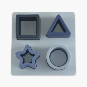 Mini Silicone Shapes Puzzle Toy  | Blue