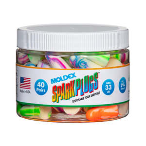Moldex SparkPlugs® Multicoloured Foam Ear Plugs (40 Pair Canister | SLC80 29dB, Class 5)