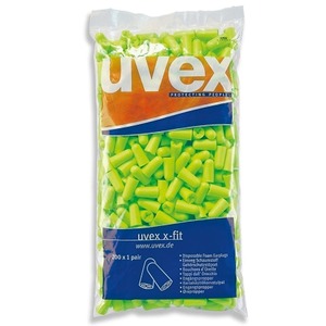 Uvex: Uvex X-Fit Disposable Uncorded Earplug Dispenser Refill Bag (200 Pairs | SLC80 26dB, Class 5)