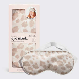 Sleeping Mask: Kitsch Satin Sleep Eye Mask in Leopard