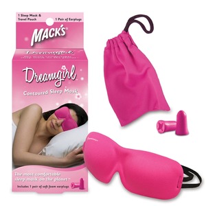 Sleeping Mask: Macks Dreamgirl Sleep Mask with Dreamgirl Earplugs + Pink Travel Pouch