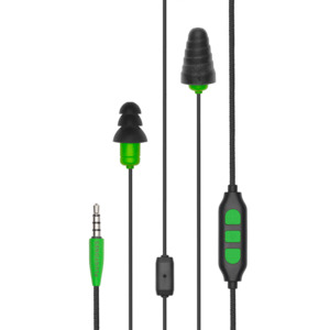 Plugfones™ Protector Plus Industrial Earplug-Earphone Hybrids with In-Line Mic (NRR 27/29)