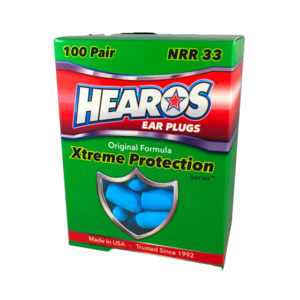 Hearos Original Formulation Xtreme Protection Ear Plugs (NRR 33 | 100 Pairs)