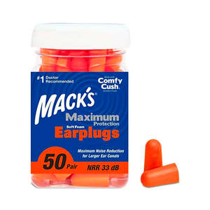 Macks Maximum Protection Foam Earplugs (NRR 33 | Bottle of 50)