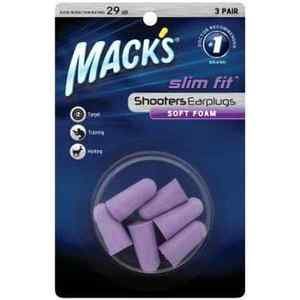 Macks Shooters Slim Fit Foam Ear Plugs (NRR 29 | 3 Pairs)