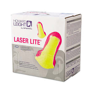 Corded Ear Plugs: Box - Howard Leight Laser Lite Corded Ear Plugs (100 Pairs | SLC80 25dB, Class 4)