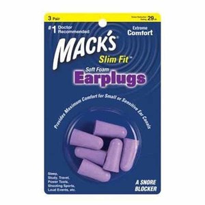 Consumer Packaged Foam Ear Plugs: Macks Slim Fit Smaller Soft Foam Ear Plugs (NRR 29 | 3 Pairs)