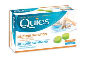 Quies Moldable Silicone Ear Plugs for Swimmers (3 Pairs)