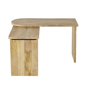 Desks: Harrie L Shape Rotating Desk Natural