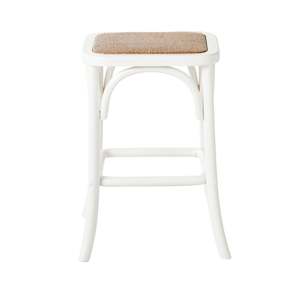 Dining Bar Stools: Bastion Backless Bar Stool White