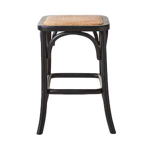 Dining Bar Stools: Bastion Backless Bar Stool Black