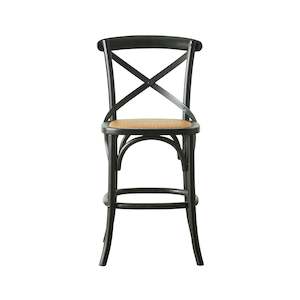 Provincial Cross Back Dining Stool Black