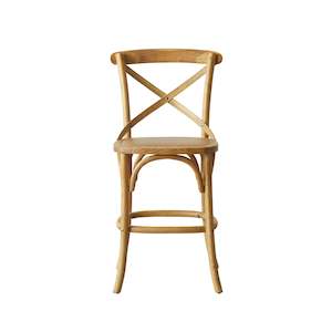 Provincial Cross Back Dining Stool Natural Oak