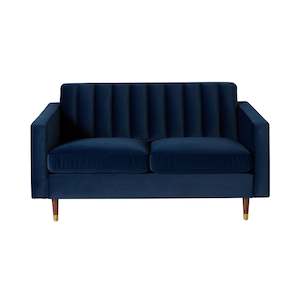 Sofas: Stitch 2 Seater Velvet Sofa Indigo