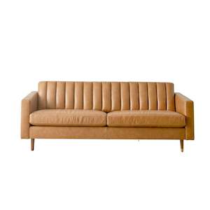 Sofas: Stitch 3 Seater Leather Sofa Dakota Saddle