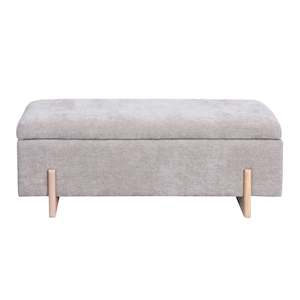 Ottomans: Sara Storage Bench Flax Taupe