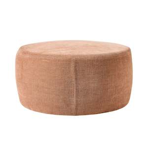 Ottomans: Tango Round Ottoman Large Solace Dusty Pink