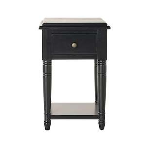 Clover 1 Drawer Bedside Table / Side Table Black