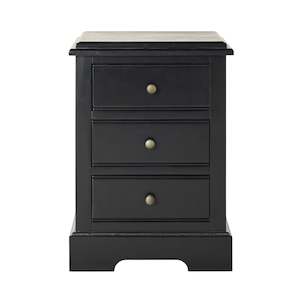 Clover 3 Drawer Bedside Table Black