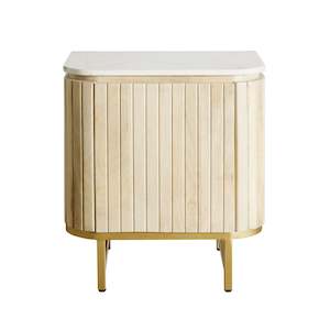 Bedside Tables: Deva Bedside with Marble Top Natural