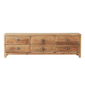 Tv Units: Kalise Reclaimed 6 Drawer TV Unit