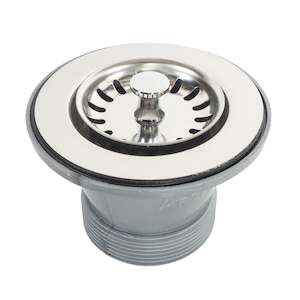 Kitchen Tapware Wastes: Kitchen Basket Waste & Plug 65mm (no screw) suits Single Belfast & Single Composite Sinks