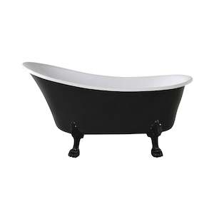 Baths: Alto Black Bath 1520mm with Black Feet Package