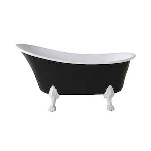 Alto Black Bath 1520mm with White Feet Package