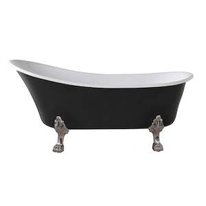 Alto Black Bath 1700mm with Chrome Feet Package