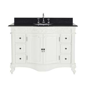 Rosette Granite Top Single Vanity White 1245mm