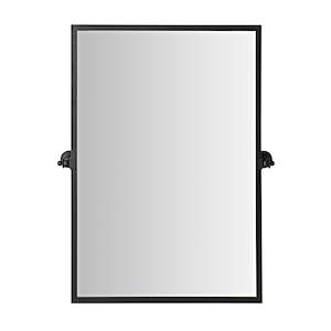 Bathroom Mirrors: Hayden Square Pivot Mirror Matte Black