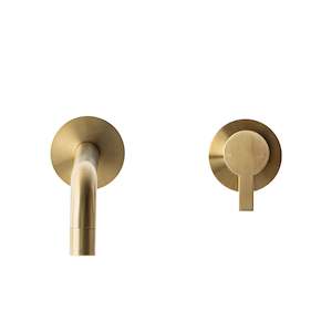 Bathroom Tapware: Malvern Wall Basin / Bath Mixer Set Brushed Brass