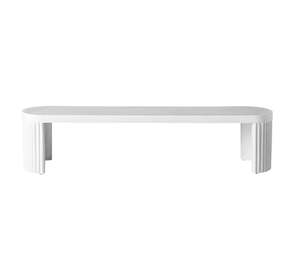 Outdoor Dining Benches: Ripple Curved Outdoor Dining Bench