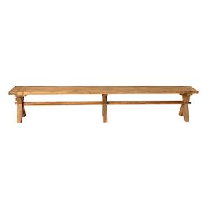 Outdoor Dining Benches: Reclaimed Teak Cross Bench 260cm