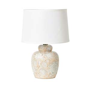 Table Lamps: Pink Blush Floral Table Lamp 50cm