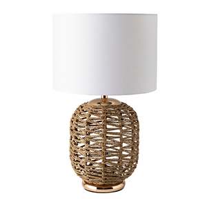 Table Lamps: Laural Seagrass Natural/Cream Table Lamp 52x36cm