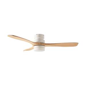 Ceiling Fans: Portsea Hugger Indoor Ceiling Fan with LED Light & Remote - White & Timber 112cm