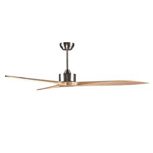 Suva Indoor DC Ceiling Fan with Remote - Natural Timber 163cm