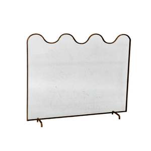 Fire Heating: Wave Fire Screen Brass Antique