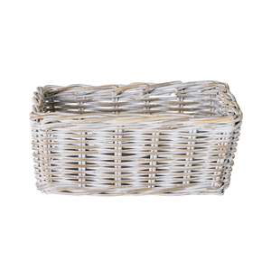 Baskets: Lorne Basket Small White Wash 43x25x18cm