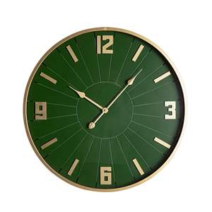 Clocks: BeyondTime Green and Gold Wall Clock 68cm