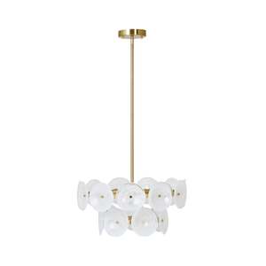 Pendants: Sonny 4 Light Glass Chandelier Cloudy Milk 50cm