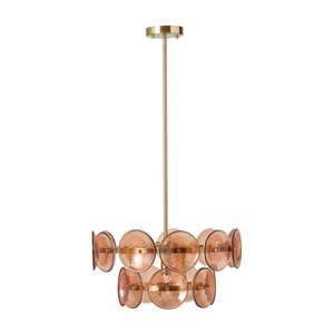 Pendants: Sonny 4 Light Glass Chandelier Amber 50cm