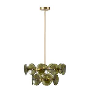 Pendants: Sonny 4 Light Glass Chandelier Green 50cm