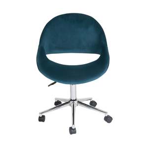 Desk Chairs: Kip Velvet Desk Chair Peacock Teal