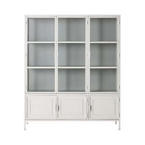 Nero 6 Door Display Cabinet 135 x 40 x 160cm White & Grey