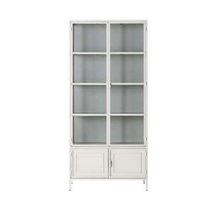 Display Cabinets: Nero 4 Door Display Cabinet 201 x 92cm White & Grey