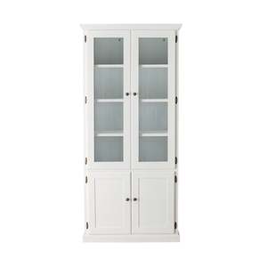 Display Cabinets: Armand 4 door Display Cabinet White with Grey Detail