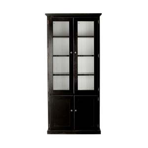 Display Cabinets: Armand 4 door Display Cabinet Black with White Detail